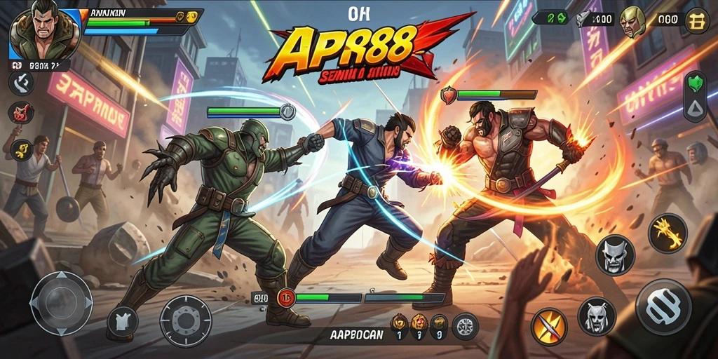 Screenshot menampilkan pertarungan seru dalam gameplay API88.