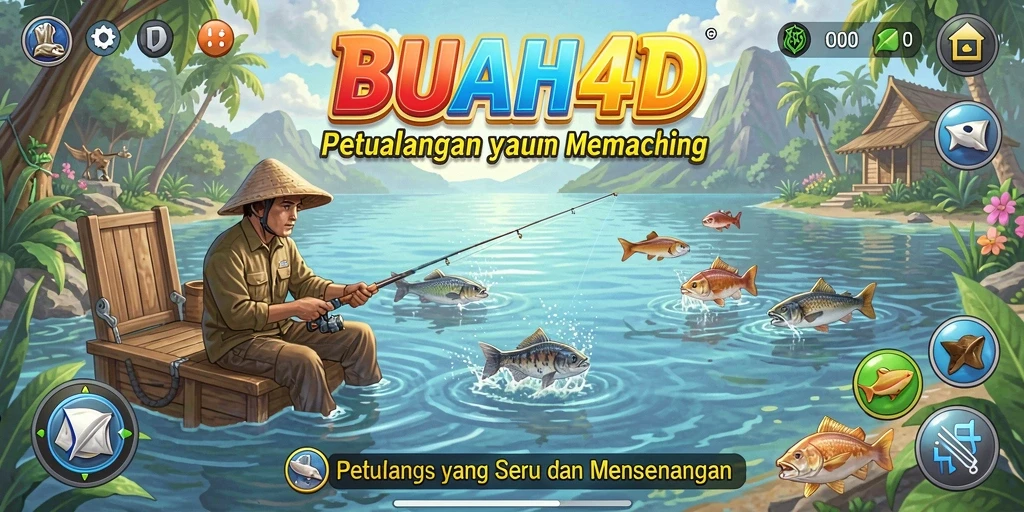 Gameplay seru di BUAH4D, menangkap ikan dengan teknik memancing yang beragam.