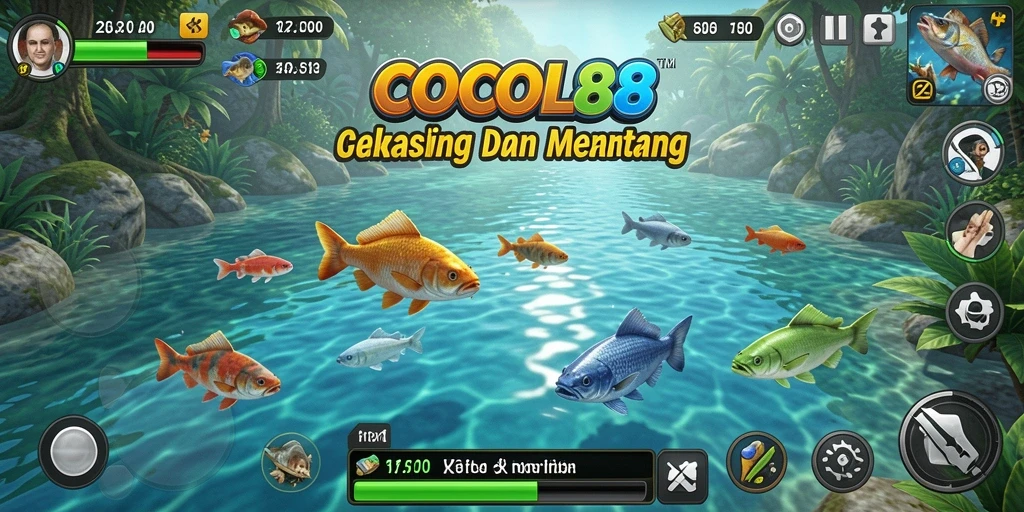 Screenshot utama COCOL88 menampilkan gameplay memancing yang menantang dan seru.