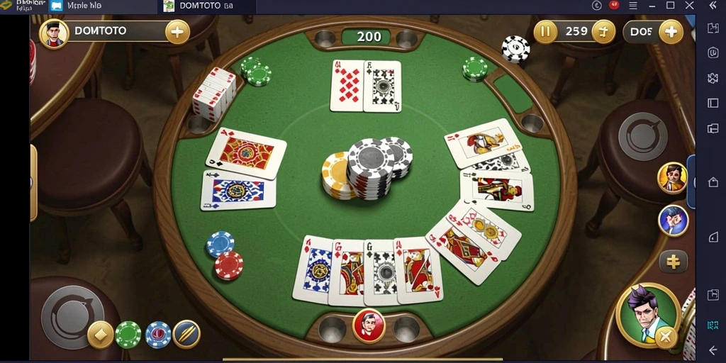 Tampilan gameplay DOMTOTO yang seru dan interaktif dalam permainan Gaple.