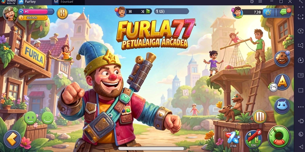 Tangkapan layar gameplay menarik dari FURLA77 di level menantang.