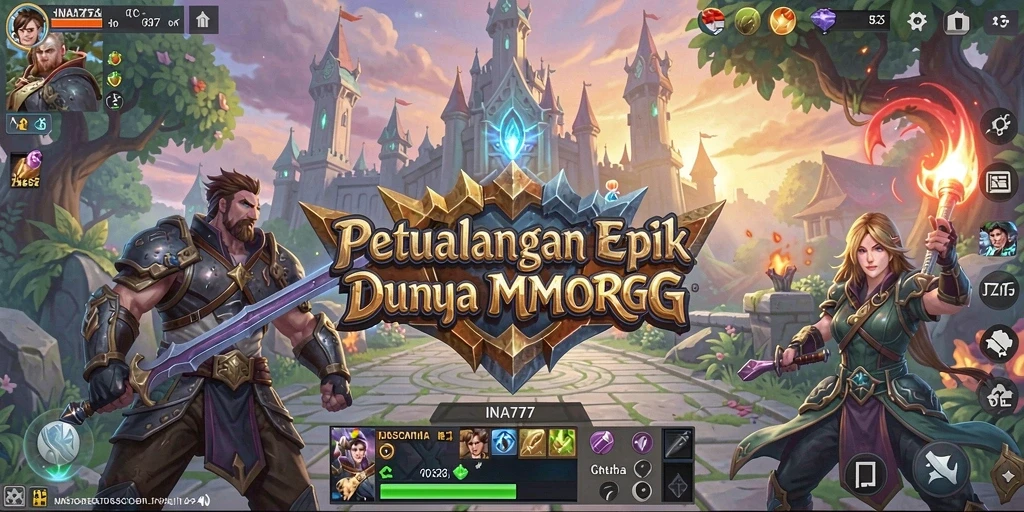 Tampilan gameplay INA777 dengan aksi bertempur seru dan eksplorasi dunia.