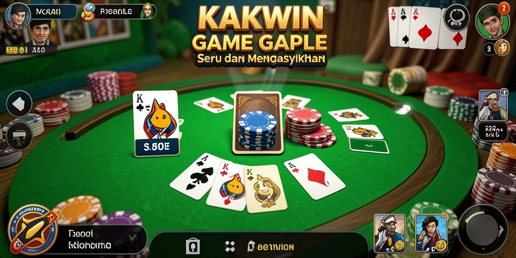 Tampilan gameplay KAKWIN yang seru dalam permainan Gaple.