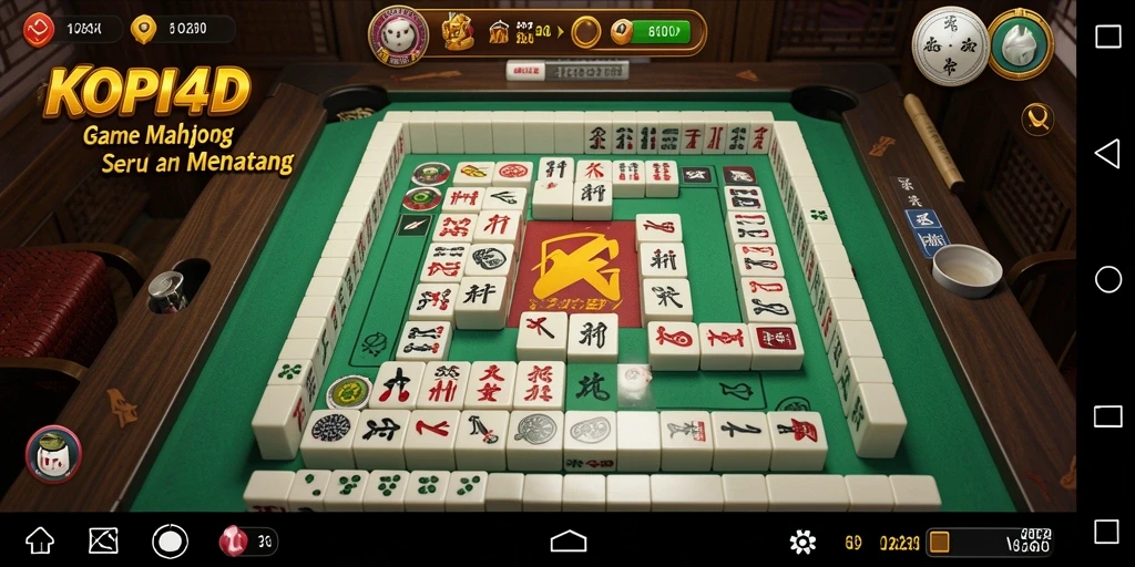 Tampilan gameplay KOPI4D dengan kepingan Mahjong yang menantang.