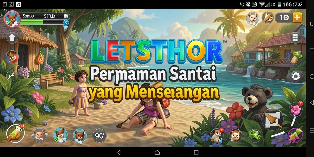 Tampilan menarik dari gameplay LETSTHOR yang seru dan santai.