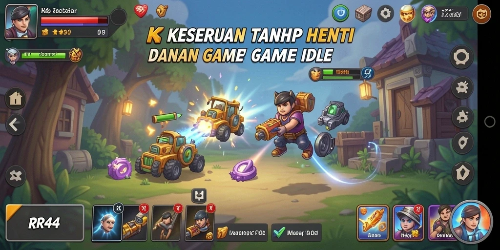 Screenshot gameplay menunjukkan keseruan permainan Idle RR44.