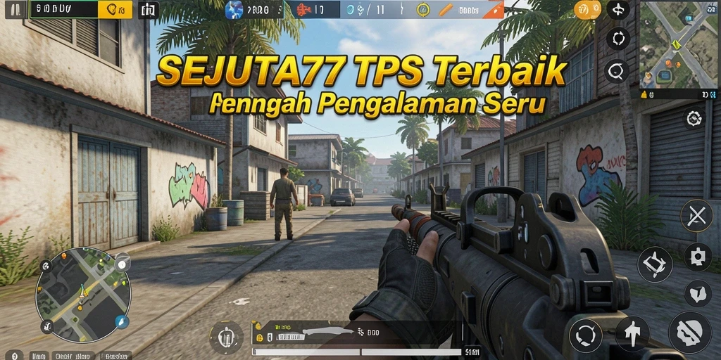 Screenshot utama menunjukkan aksi seru dalam permainan TPS.