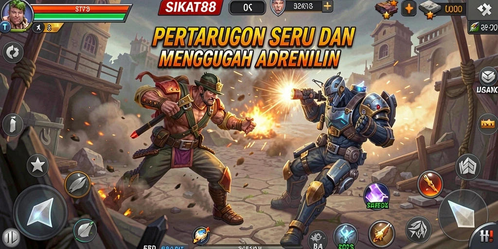 Screenshot SIKAT88 menunjukkan pertarungan yang intens dan grafis memukau.