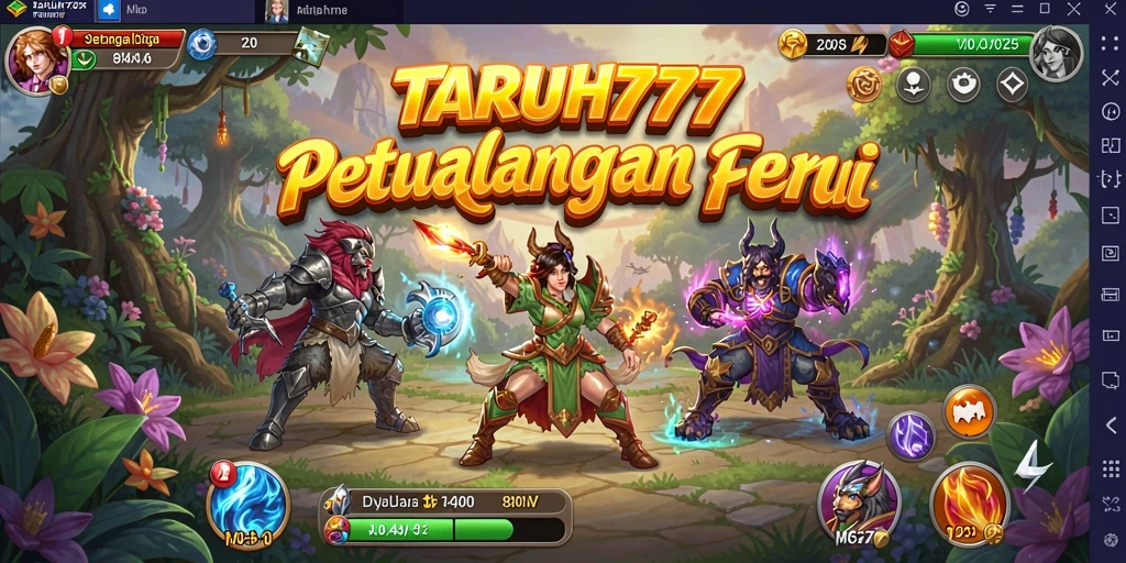 Tampilan gameplay seru TARUH777 dengan karakter eksplorasi.