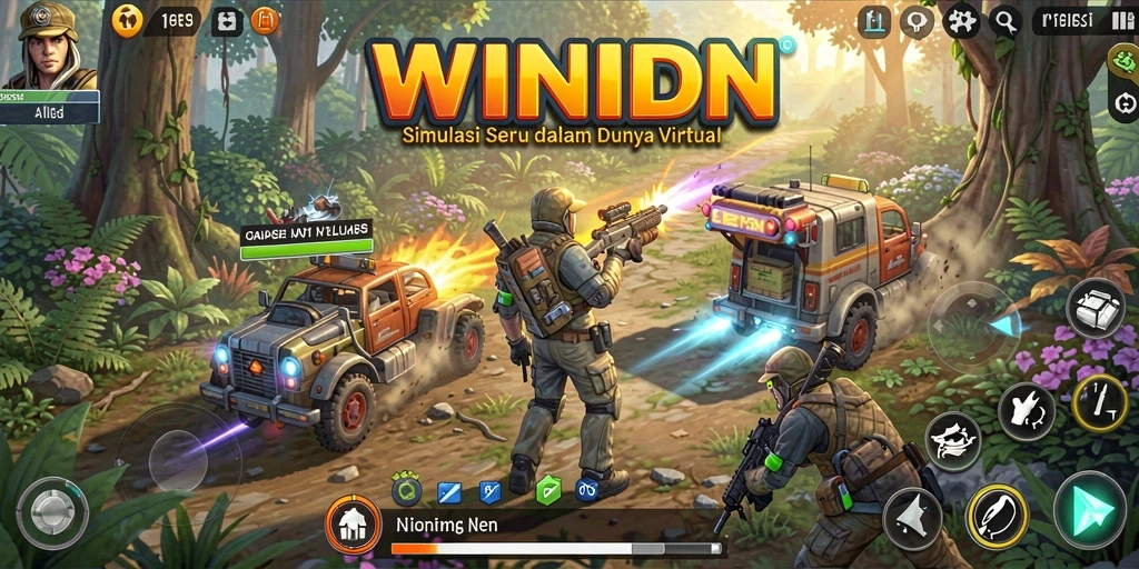 Screenshot gameplay WINIDN yang menunjukkan interaksi yang seru di dunia virtual.